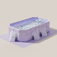 No-Inflation Foldable Pool with Support Legs Heavy-Duty Rectangular Frame Pool Stable Thickened for Families, Kids