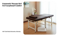 Waterproof PU Leather Foldable Massage Bed Water-Resistant & Oil-Proof Portable Massage Table Easy to Clean Eyelash Extension Bed High-Density Foam for Estheticians, Physical Therapists Artists