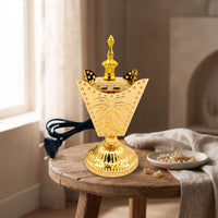 Electric Scent Warmer Tabletop Metal Scent Warmer Decorative Electric Censer for Home, Meditation Room
