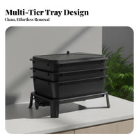 Red Wiggler Farming Box Easy to Use Vermicompost Bin Kitchen Waste Composter Composting Creature Farm