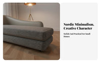 Nordic Design Curved 2-Seater Sofa Light Luxury Design Curved Settee Small Space Friendly Loveseat Unique Shape for Apartment Dwellers, Couples, Homeowners, Bedroom, Office
