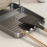Spoon & Lid Holder, With Plastic Drip Tray, Space-Saving Temporary Placement During Cooking