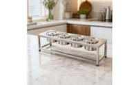 Condiment Station Featuring Cup Compartments Holders Countertop Stainless Steel Condiment Organizer Easy to Clean Sauce Holder for Buffets