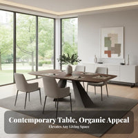Rectangular Four-Leg Table Minimalist Design-for-Work Desk Walnut Color Household Furniture for Families, Professionals, Home Office, Living Room
