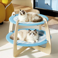 Reversible Textile Double Layer Feline Lounger Soft and Comfy Double Layer Feline Bed Breathable for Indoor