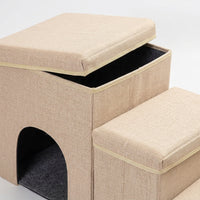 Dog Steps for Sofa and Bed with Foldable Design for Easy Storage, 3 Pet Stairs for Small and Elderly Cats