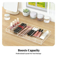Minimalist Design 6 Compartment Storage Tray Space Saving Multi-Section Desk Divider Polished Edges for Desktop