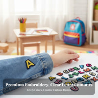 Embroidered Letter Applique Decorative Embroidered A-Z Letters Versatile Colorful Letter Applique for DIY Enthusiast S, Parents, School Uniforms
