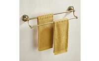 Double Towel Bar Antique Bronze Towel Rack with Decorative Base Strong for Washroom
