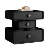 Modern Design Round End Table with Drawer Minimalist and design Nightstand Space-Saving Bedside Cabinet polished Rounded Edges for residents, Renters, Students, Bedroom, Guest Room, Office