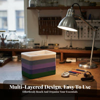 Multiple Compartments Watch Repair Parts Case Dust-Proof Lid 5 Layer Watch Parts Box Versatile for Watchmakers, Workshop, Craft Room, Garage