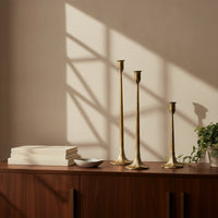 3 Pieces Metal Candlestick Holders Vintage-Style Taper Candle Holder Stable
