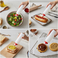 PE Three-Hole Squeeze Bottle for Sauces, Dressings, and Condiments