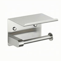 Bathroom Tissue Holder with Phone Shelf Modern Bathroom Tissue Holder with Shelf Hardware Sleek Minimalist for Bathroom
