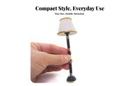 Gold Trim Miniature Dollhouse Floor Lamp Black and White 1:12 Scale Floor Lamp