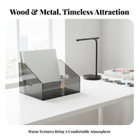Vinyl Record Storage Box Retro Design Wooden LP Display Rack Large Capacity Wooden LP Storage Box for Audiophiles, Bookshelf