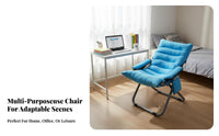 Foldable Design Adjustable Recliner Chair Space-Saving Padded Folding Recliner Portable Leisure Seat Extra Comfort for Students, Young Adults, Gamers, Dorm Room, Brief Restping, Home Office, Small Areas