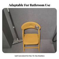 Foldable Shower Chair Space-Saving Collapsible Stool Waterproof for Seniors
