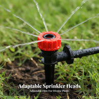 Micro Irrigation Kit with Timer 360° Adjustable Nozzles Automatic Garden Watering System Waterproof Automatic Watering Set for Greenhouse, Patio, Lawn