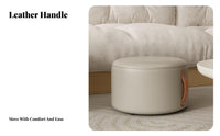 Multifunctional Design Round Vanity Stool Minimalist Design Footstool Comfortable Seating Ottoman Padded Seat for Homeowners, Apartment Dwellers, Students, Living Room, Bedroom, Entryway, Walk-in Closet