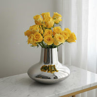 Stainless Steel Vase Shiny Polished Steel Flower Sturdy Table Centerpiece for Housewarming Gift