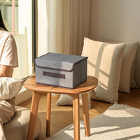 Foldable Storage Box with Lid Collapsible Storage Box with Lid Container Compact for Shelf, Bedroom