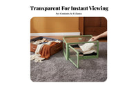 Collapsible Storage Box with Doors Transparent View Closet Container for Parents
