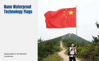 Outdoor Chinese Flag with Telescopic Stainless Steel Pole, Handheld Five-Pointed Red Flag, Waterproof Polyester for Hiking