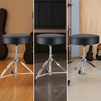 Height Adjustable Drum Throne Padded Drum Seat Non-Slip Heavy-Duty for Drummers, Musicians, Beginners, Home Studio, Practice Room, Stage