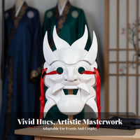 Traditional Chinese Design Guizhou Nuo Opera Mask Intangible Cultural Legacy Design Costume Accessory 3D Carved Look Face Covering Hand-Painted for Cosplayers, Performers, Party-Goers, Cosplay Events, Stage Performances