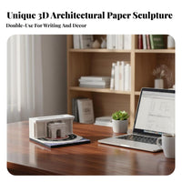 Unique Gift 3D White House Memo Block Carved Details Tear-Away Paper Sculpture Notepad Multi-Functional for Students, Home, Study Room