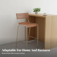 Nordic Design Bar Stool with backrestrest Iron Frame Counter Chair Minimalist design Seating Furniture Built-in Footrest for Homeowners, Adults, Business Owners, Cafe, Restaurant, Kitchen Island, Dining Room