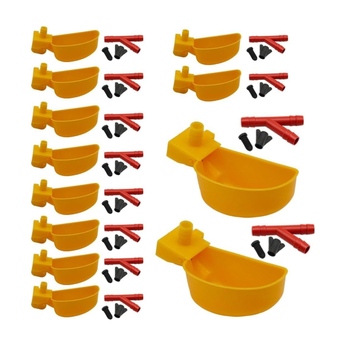 12 Pieces Bird Cup with Mounting Block Cage-Mounted Drinking Cup Easy to Install