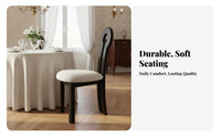 Solid Wood Frame Keyhole Back Dining Chair Unique Design French Retro Makeup Chair Ergonomic Backrest Vanity Stool for Interior Designers, Homeowners, Women, Dressing Room, Bedroom, Home Office