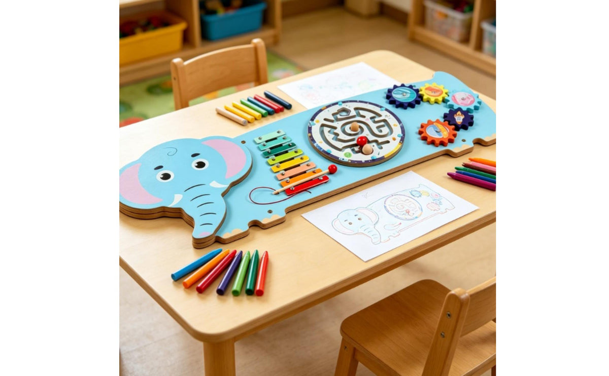 Wood Wall Activity Board CE Certified Wall-Mounted Educational Board Hand Eye Coordination for Preschoolers