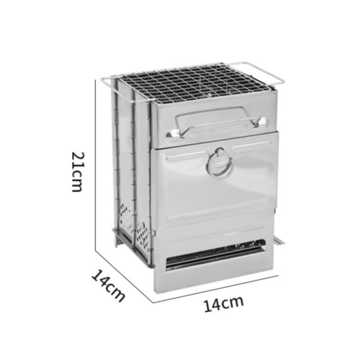 Portable Biofuel Firewood Cooker Lightweight Foldable  Stainless Steel Camping Grill for Backpackers, Backpacking, Picnic