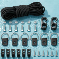 Stainless Steel Kayak Elastic Cord Kit Hook and Loop Set Elastic Cord Hardware Kit Mounting Parts Outdoor Gear High Elasticity