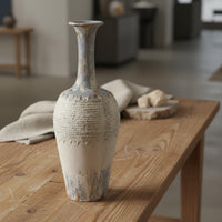Distressed Ceramic Vase Rustic Simplicity Rustic Tall Vase Textured Home Decor for Entryway