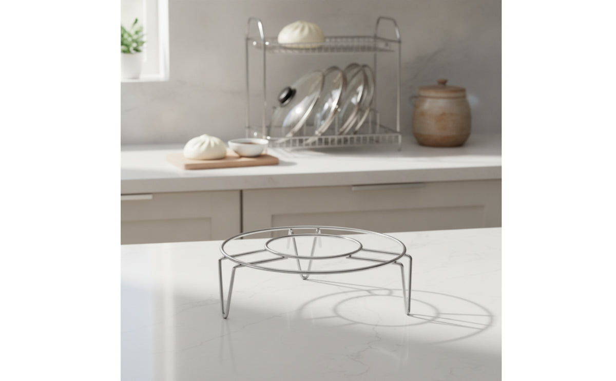 Stainless Steel Tri-Legged Steaming Rack Round Steaming Rack with Legs Raised Pot Steamer Insert Wire for Home Cooks