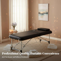 Space-Saving Portable Massage Table Waterproof & Oil-Resistant Folding Treatment Bed Easy to Clean Foldable Spa Couch Stable Construction for Beauticians, Mobile Therapists, Estheticians, Medical Center, Travel