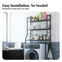 No-Drilling Required over Washing Machine Shelf Space Saving over Washer Storage Rack Easy Assembly Washing Machine Storage Shelves Rust-Proof for Apartment Dwellers, Homeowners, Students, Small Areas, Dormitory, Balcony, Kitchen