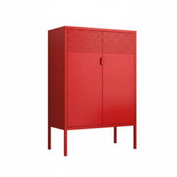 Large Capacity 2-Door Metal Locker sun resistant Low 2-Door Utility Locker Waterresistant Storage Cabinet Multipurpose for Homeowners, Office Workers, Balcony, Kid's Room, Bedroom, Basement