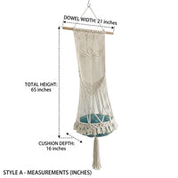 Hanging Cat Bed Round Rope Basket, Hand-Woven Swing Hammock with Tassel Detail, Ceiling Mounted Cat Hammock for Indoor Balcony Resting