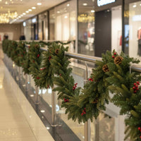 Snow Flocked Garland Pre-Decorated Snow Flocked Holiday Garland Full and Full House Decoration for Window Display, Doorway, Mantelpiece