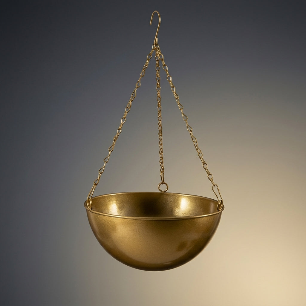 Plant Pots and Hanging Basket for Indoor Plant Pot Display, Modern Metal Planter with Chain for Hanging Plant, Wall Planter, 1 Pack Design