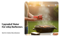 Power Bank Compatible Electric Barbecue Rotisserie Drive Low Noise USB Powered Grill Rotator High Rotational Force for Camping, Backyard