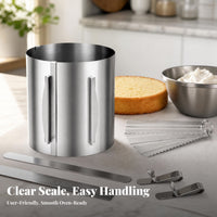 Measurement Markings Adjustable Cake Mold Side Handles Adjustable Cake Band Brushed Metal