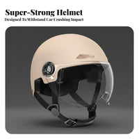 Electric Bike Helmet 3C Certified Motorcycle Half Helmet Four-Season Guarding Gear for Men, Motorcyclists, Commuting, Daily Travel, Long Rides