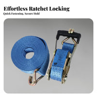 Long-Lasting Double Hook Ratchet Strap Wear Resistant Ratchet Tie-down Strap Easy to Use for Truck Drivers, Movers, Moving, Towing