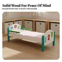 Kindergarten Rest Bed Space-Saving Solid Wood Young child's Bed Guardrails Preschool Sleeping Cot for Young Children, Preschoolers, Classroom, Nursery